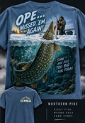 Northern Pike artwork preview; garment shown is a concept mockup, final Hoodie placement pending