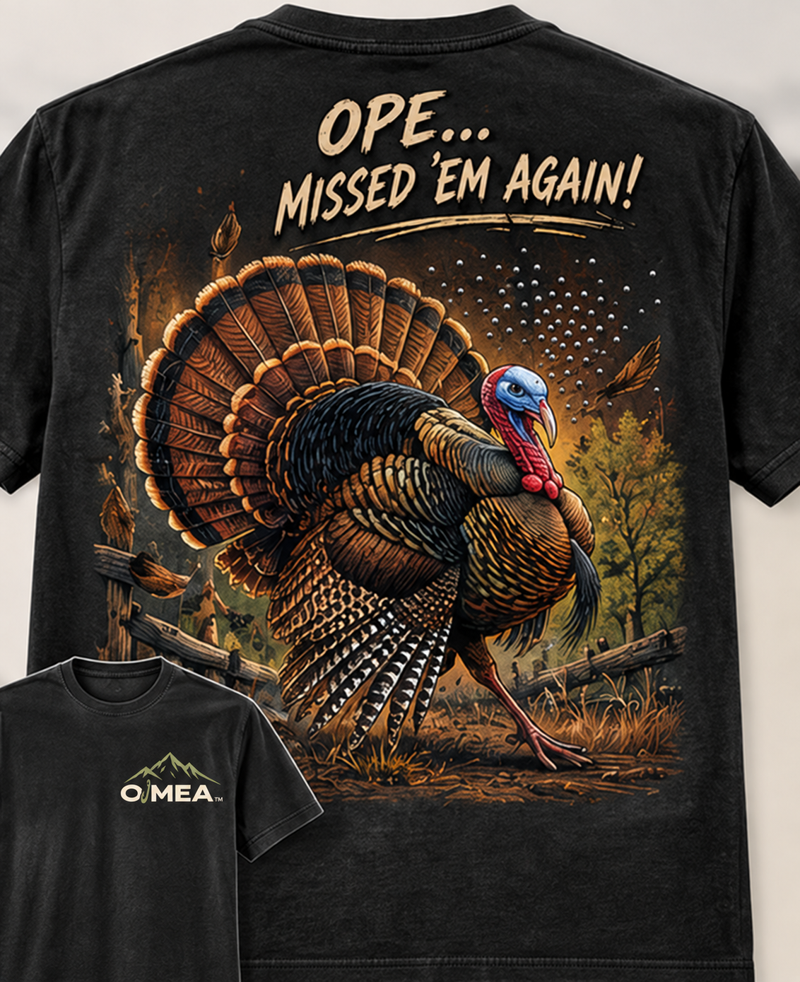 Turkey artwork preview; garment shown is a concept mockup, final Hoodie placement pending