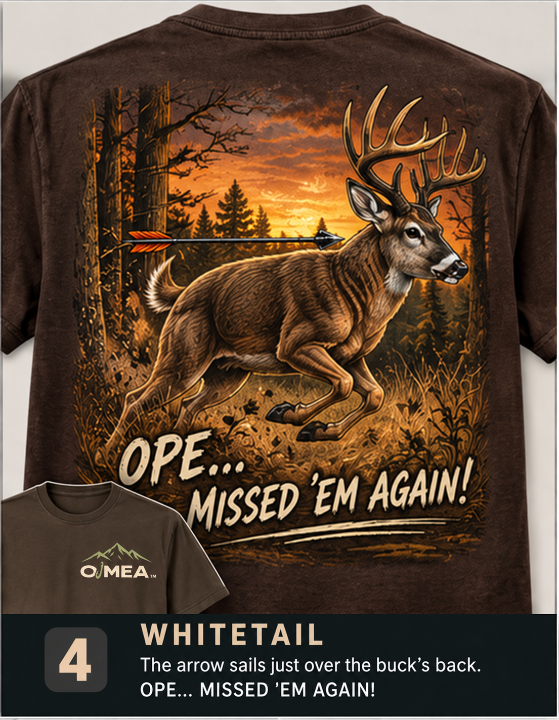 Whitetail artwork preview; garment shown is a concept mockup, final Hoodie placement pending