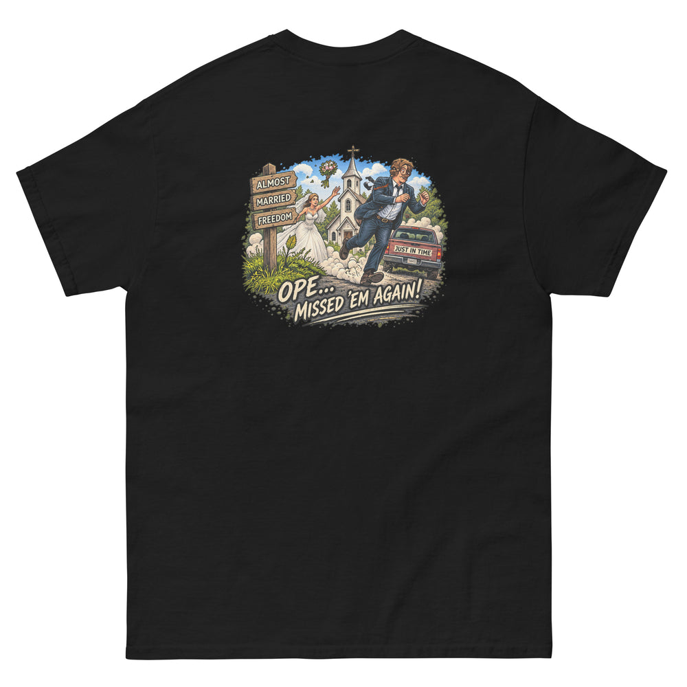 O’MEA™ Almost Married — Classic Tee, black, back #color_black