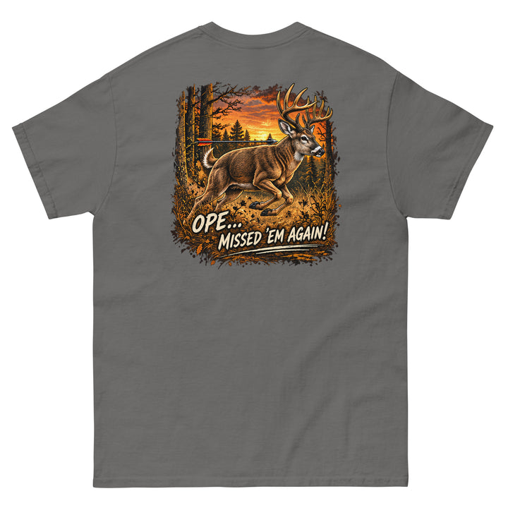 O’MEA™ Whitetail — Classic Tee, charcoal, back 