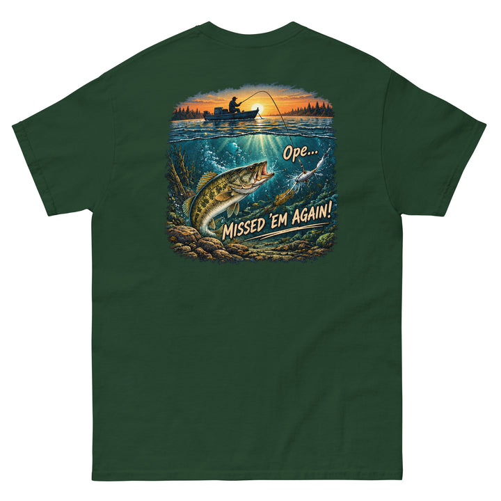 O’MEA™ Walleye — Missed Bait — Classic Tee, forest green, back 