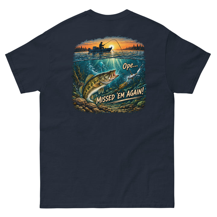 O’MEA™ Walleye — Missed Bait — Classic Tee, navy, back 