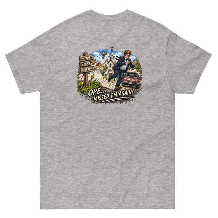 O’MEA™ Almost Married — Classic Tee, sport grey, back 