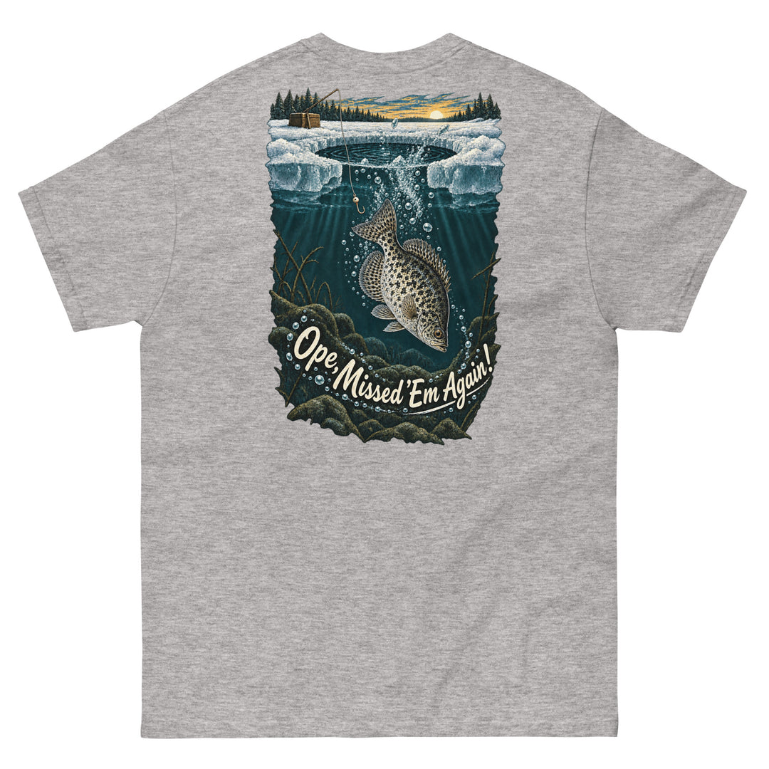 O’MEA™ Crappie — Back Down the Hole — Classic Tee, sport grey, back 