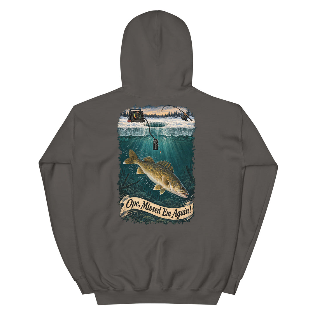 O’MEA™ Walleye — Sonar Tangle — Hoodie, charcoal, back 