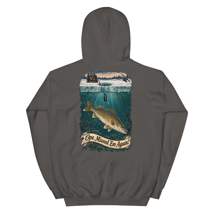 O’MEA™ Walleye — Sonar Tangle — Hoodie, charcoal, back 