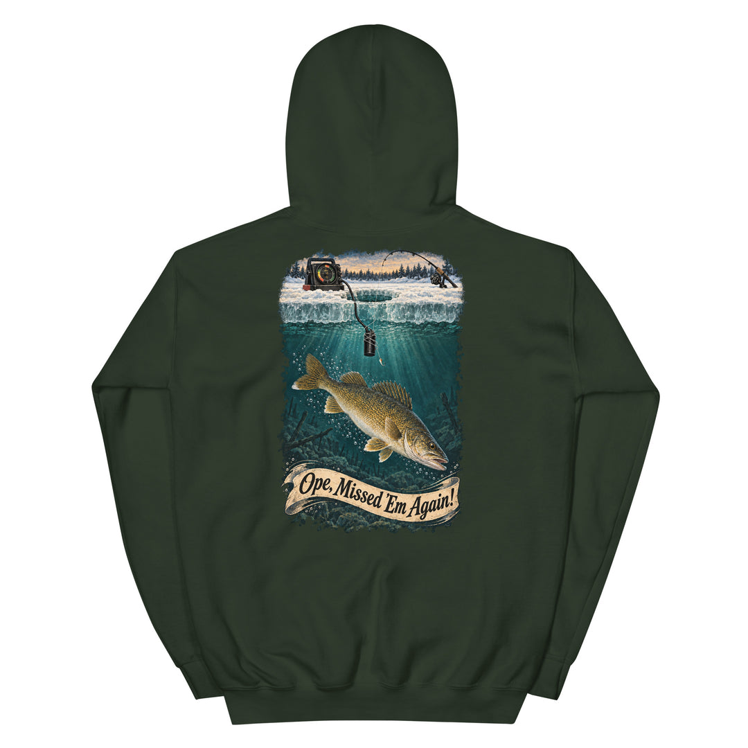 O’MEA™ Walleye — Sonar Tangle — Hoodie, forest green, back 