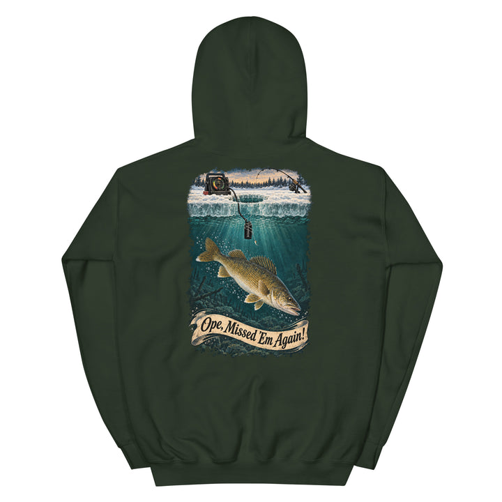 O’MEA™ Walleye — Sonar Tangle — Hoodie, forest green, back 