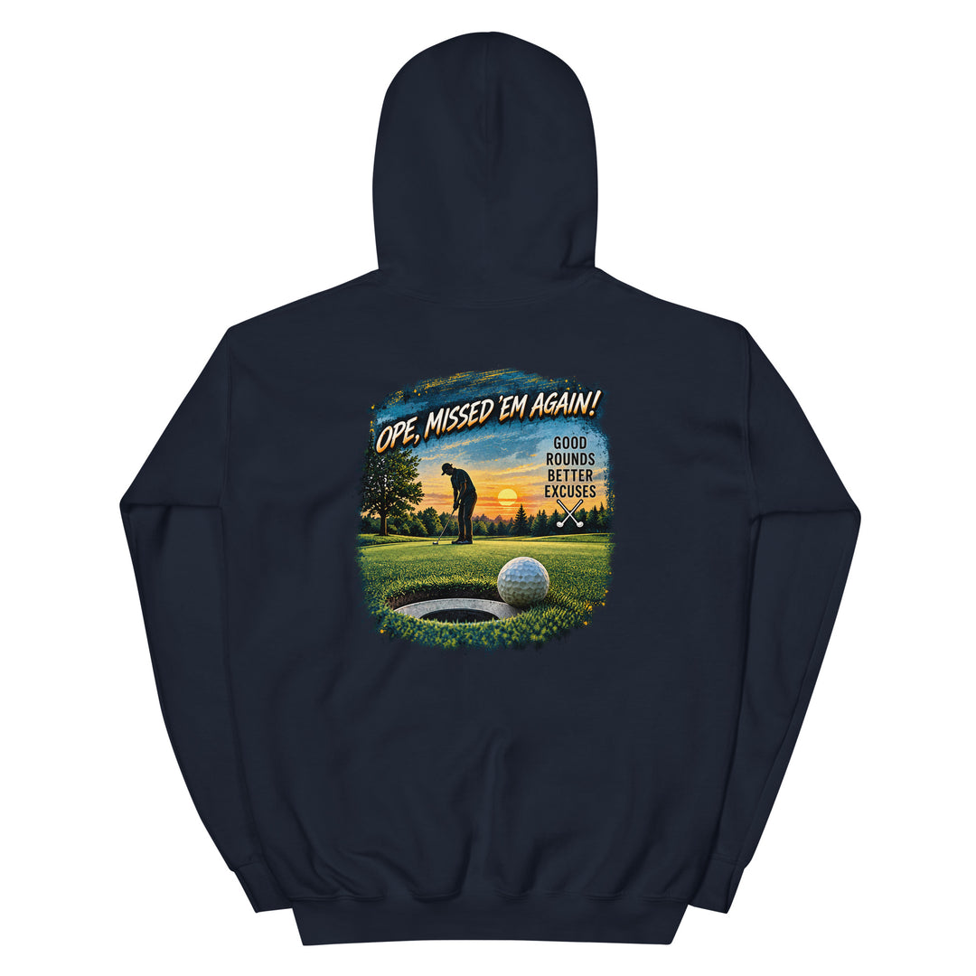 O’MEA™ Golf — Near-Miss Putt — Hoodie, navy, back 