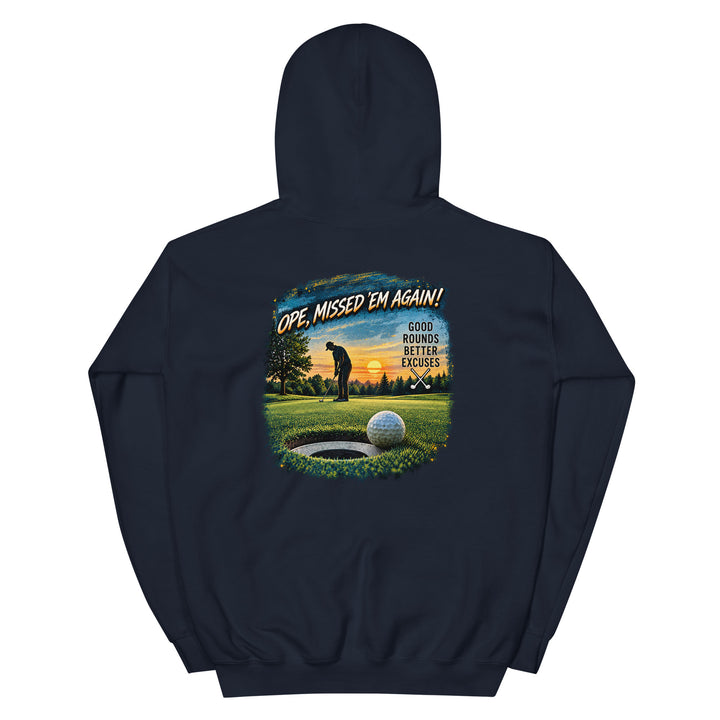 O’MEA™ Golf — Near-Miss Putt — Hoodie, navy, back 