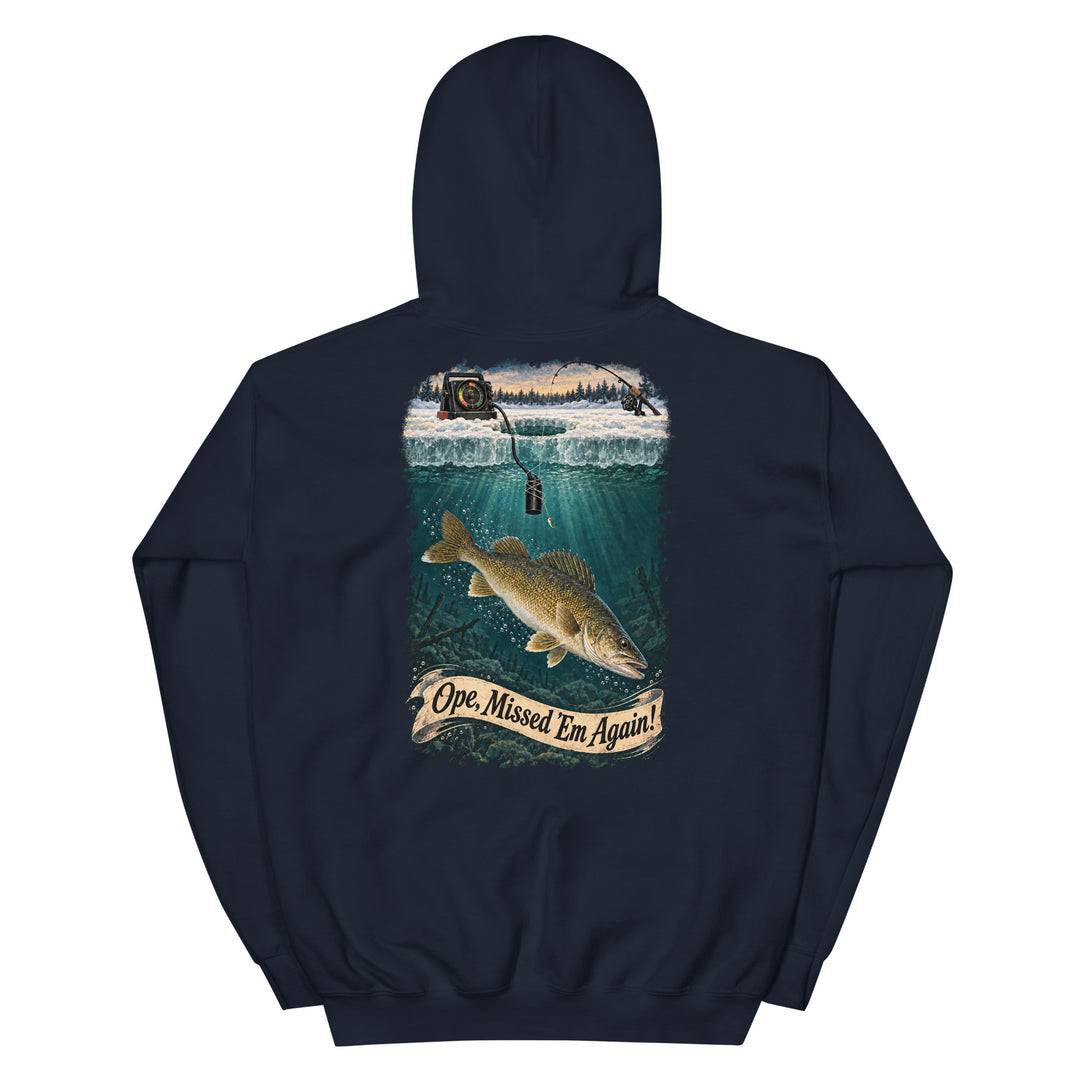 O’MEA™ Walleye — Sonar Tangle — Hoodie, navy, back 