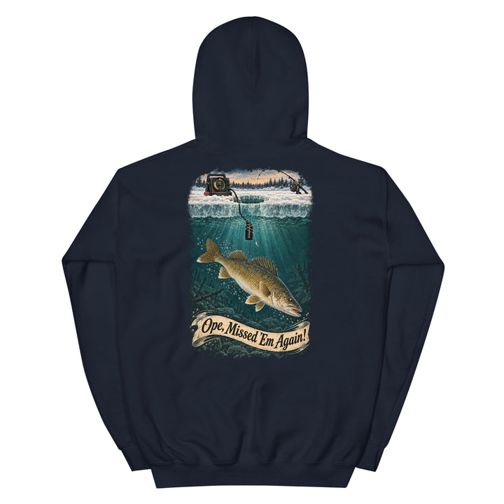 O’MEA™ Walleye — Sonar Tangle — Hoodie, navy, back 
