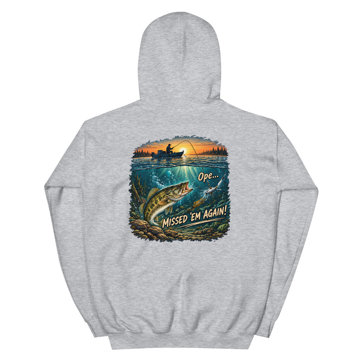 O’MEA™ Walleye — Missed Bait — Hoodie, sport grey, back 
