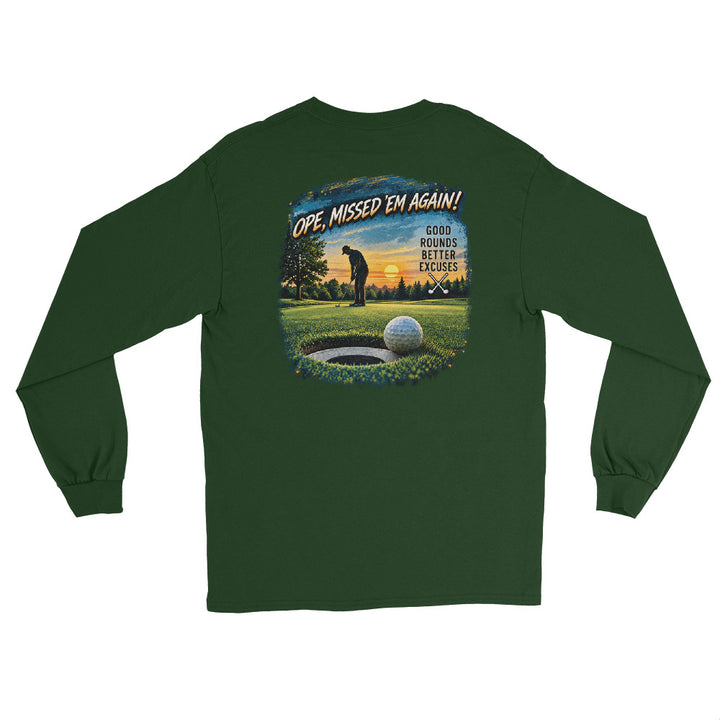 O’MEA™ Golf — Near-Miss Putt — Long Sleeve, forest green, back 