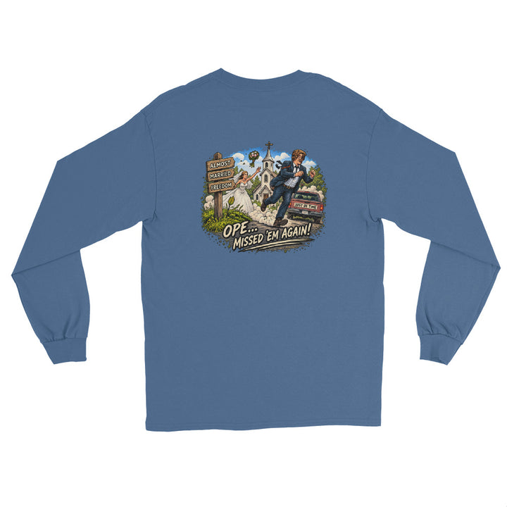 O’MEA™ Almost Married — Long Sleeve, indigo blue, back 