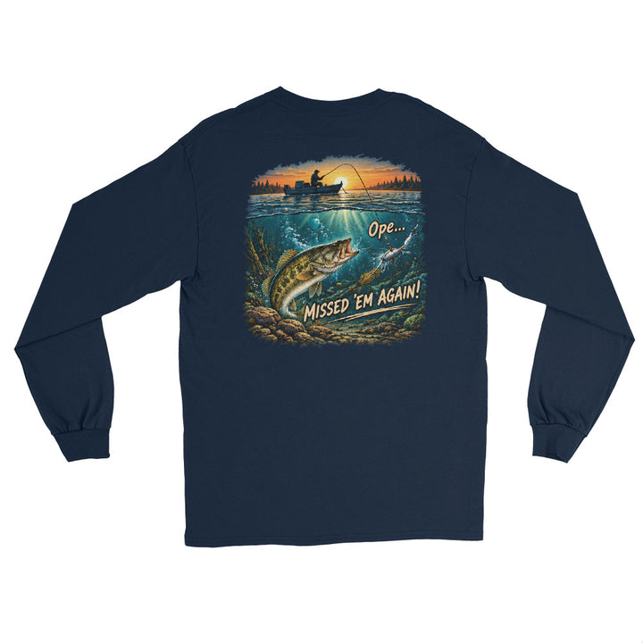 O’MEA™ Walleye — Missed Bait — Long Sleeve, navy, back 