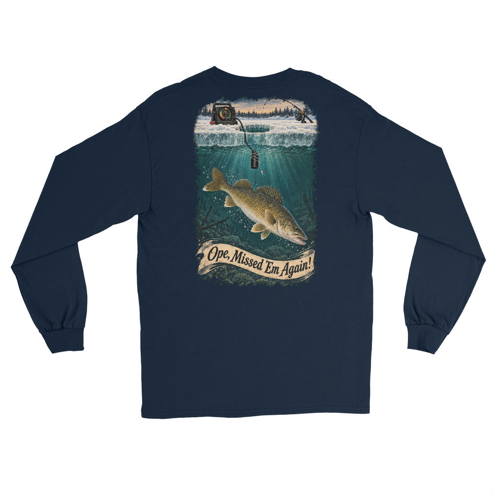 O’MEA™ Walleye — Sonar Tangle — Long Sleeve, navy, back 