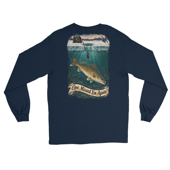 O’MEA™ Walleye — Sonar Tangle — Long Sleeve, navy, back 