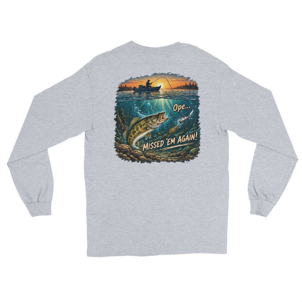 O’MEA™ Walleye — Missed Bait — Long Sleeve, sport grey, back 