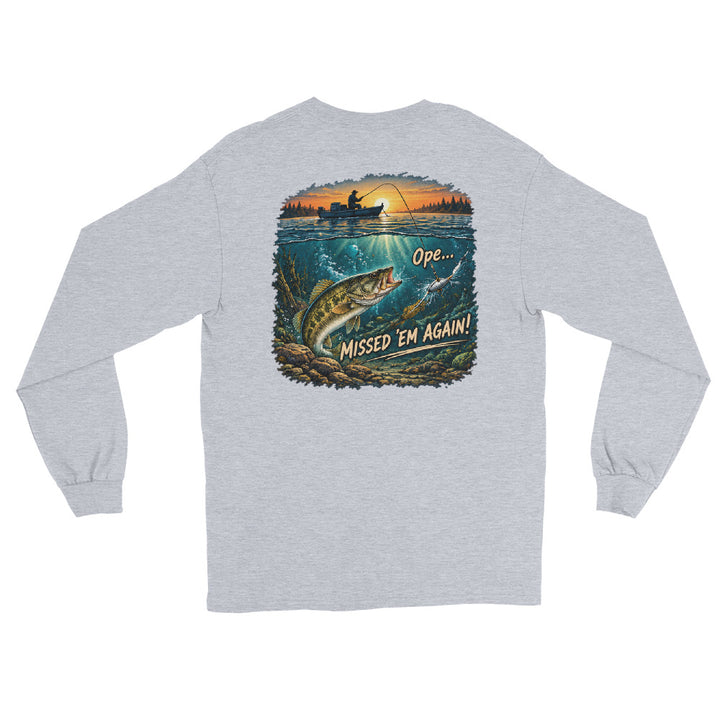 O’MEA™ Walleye — Missed Bait — Long Sleeve, sport grey, back 