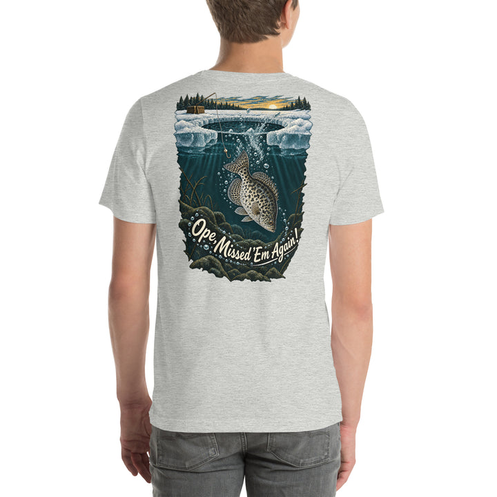 O’MEA™ Crappie — Back Down the Hole — Premium Tee, athletic heather, back 