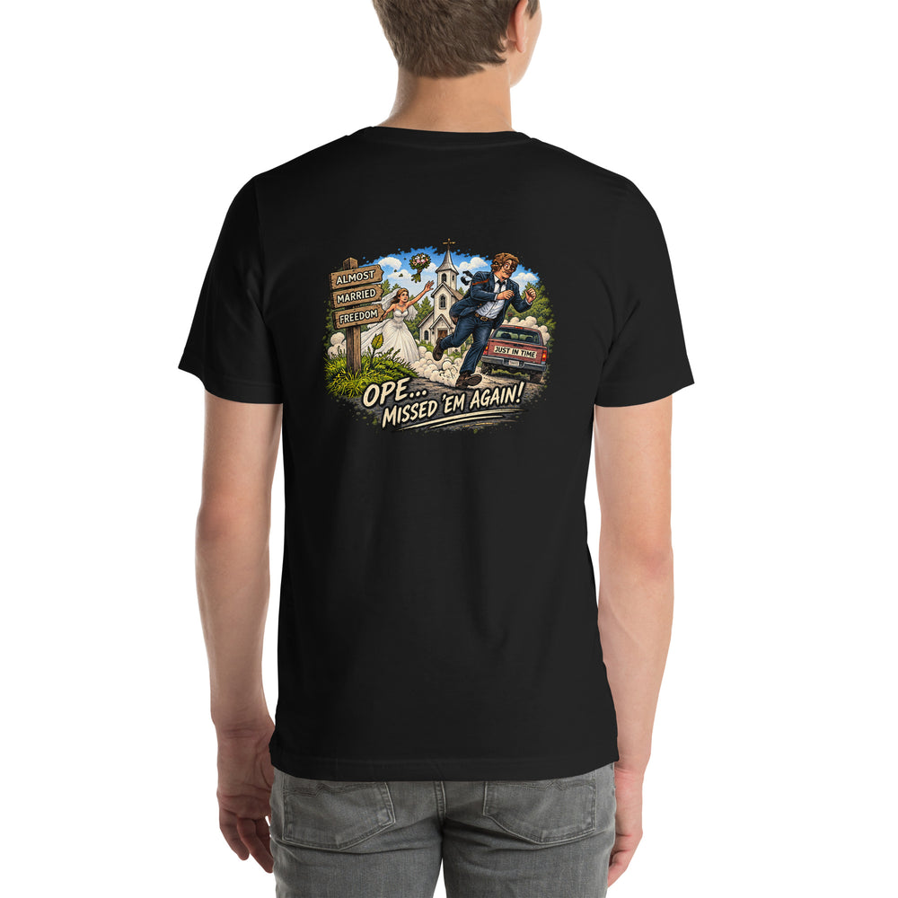 O’MEA™ Almost Married — Premium Tee, black, back #color_black