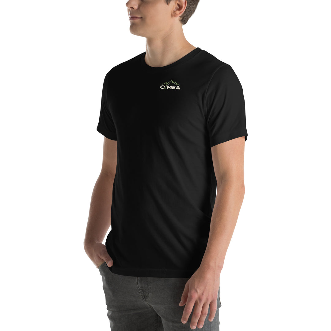 O’MEA™ Whitetail — Premium Tee, black, left-front 