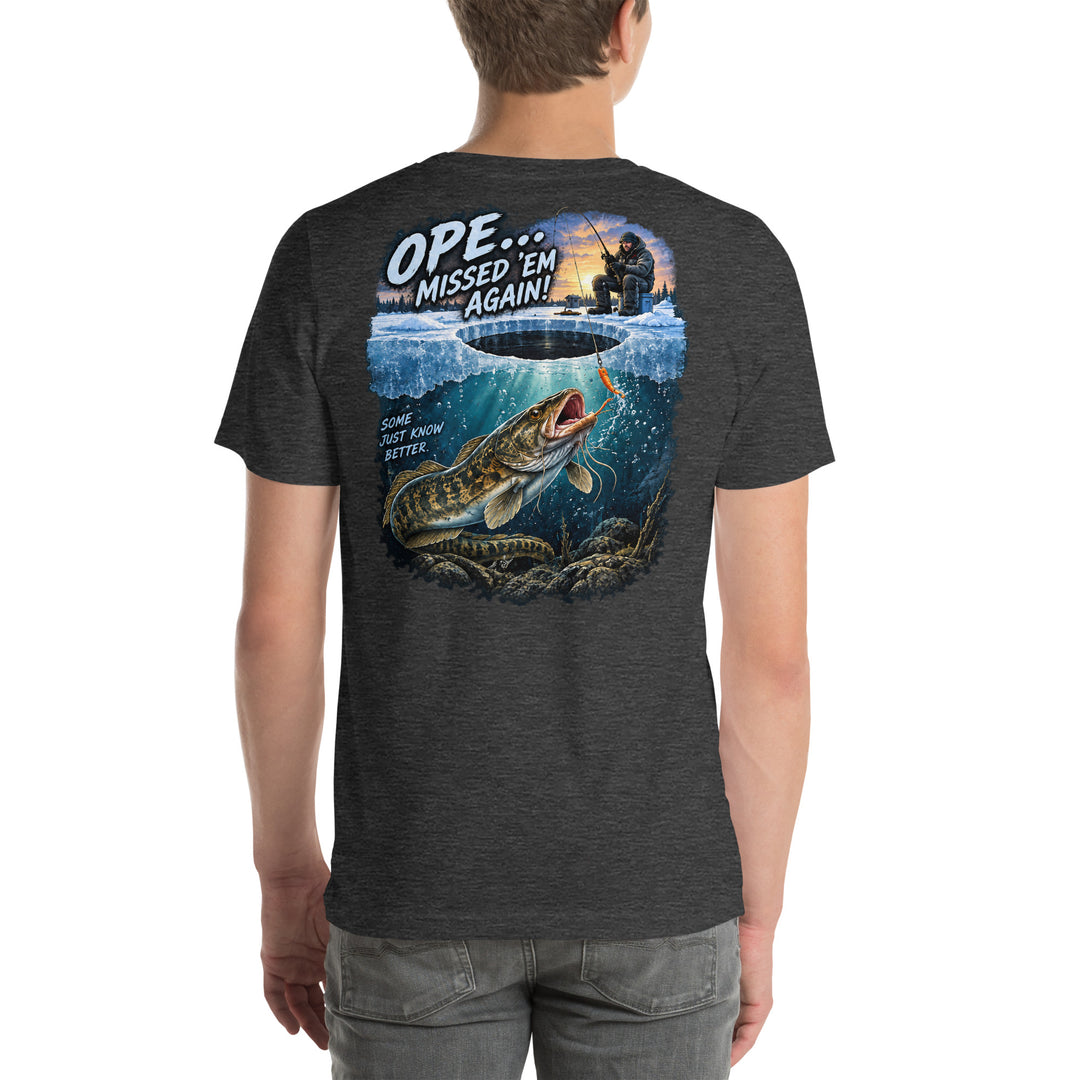 O’MEA™ Eelpout — Premium Tee, dark grey heather, back 