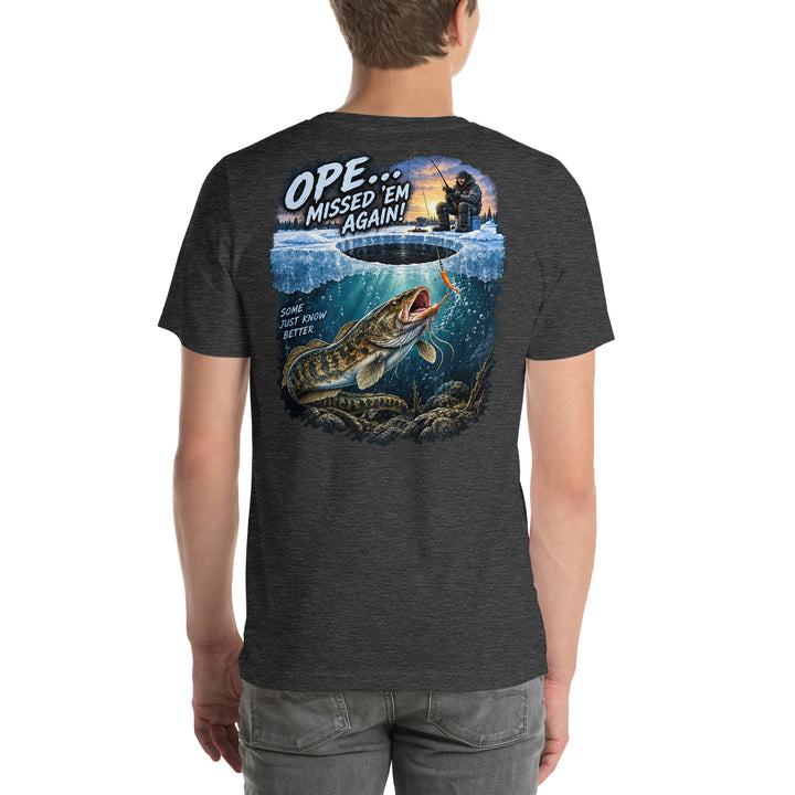 O’MEA™ Eelpout — Premium Tee, dark grey heather, back 