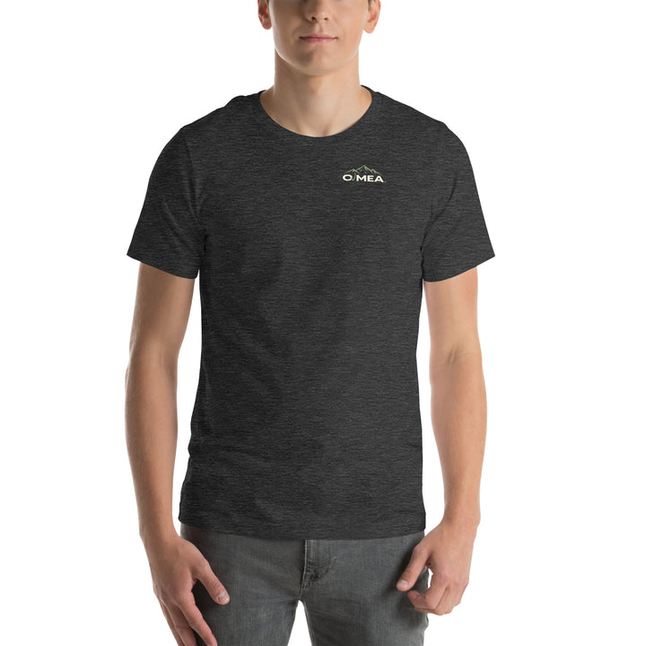 O’MEA™ Whitetail — Premium Tee, dark grey heather, front 