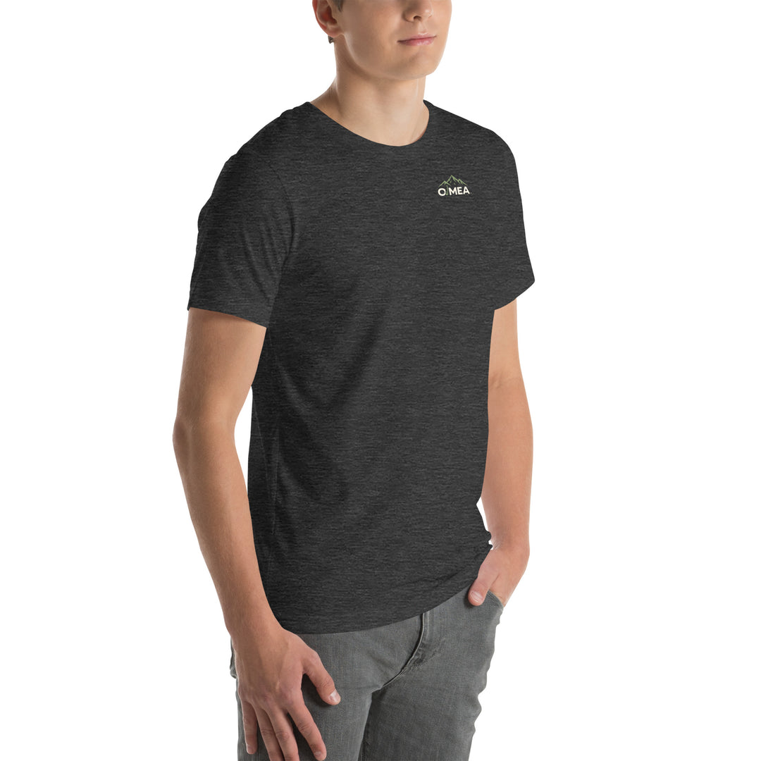 O’MEA™ Walleye — Missed Bait — Premium Tee, dark grey heather, right-front 