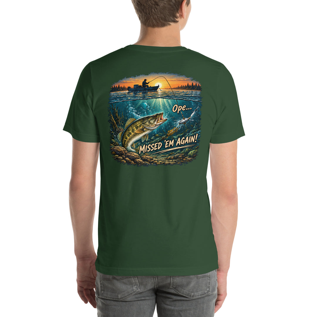 O’MEA™ Walleye — Missed Bait — Premium Tee, forest, back 