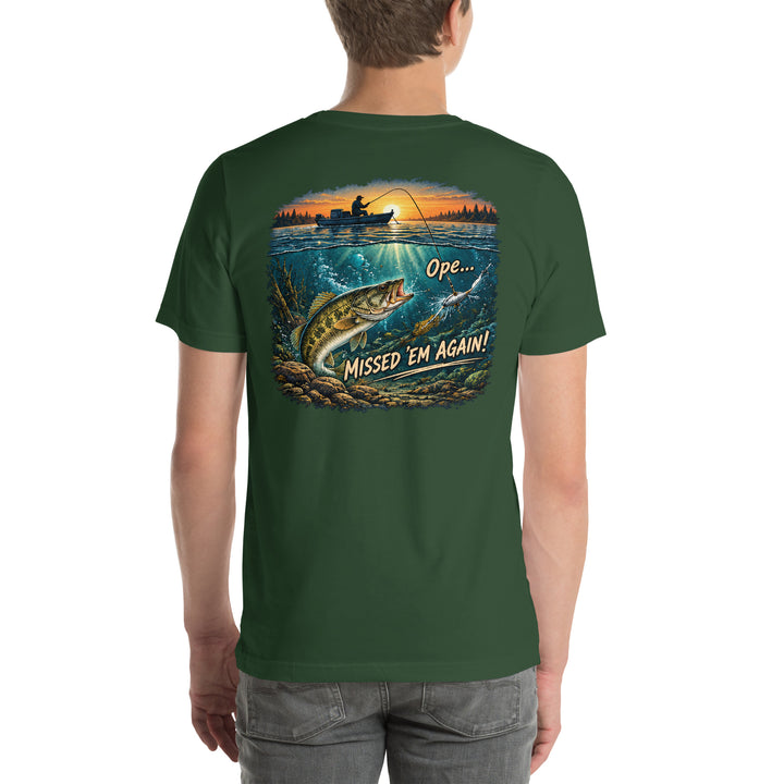 O’MEA™ Walleye — Missed Bait — Premium Tee, forest, back 