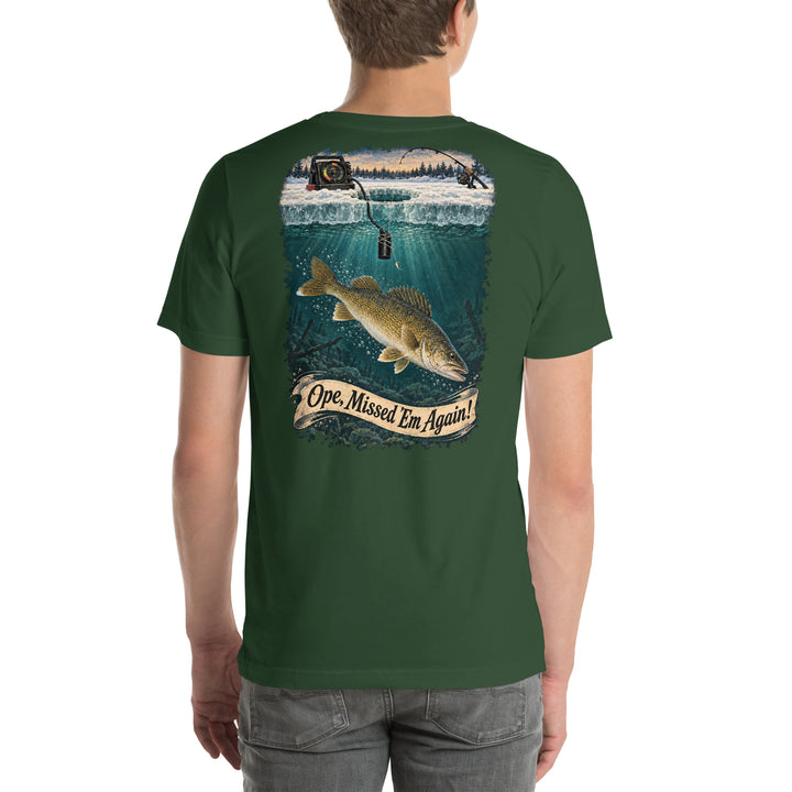 O’MEA™ Walleye — Sonar Tangle — Premium Tee, forest, back 
