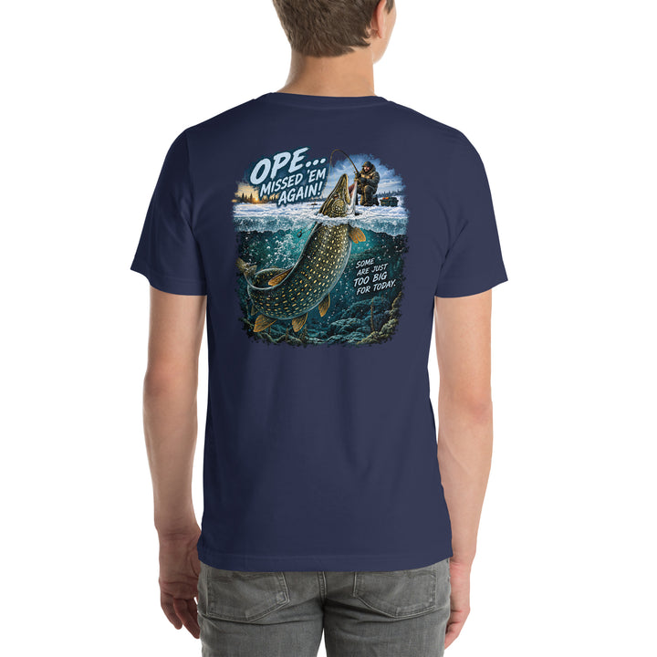 O’MEA™ Northern Pike — Premium Tee, navy, back 