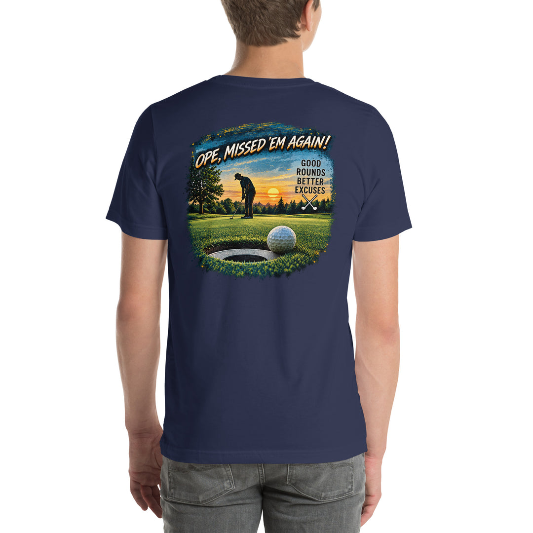 O’MEA™ Golf — Near-Miss Putt — Premium Tee, navy, back 