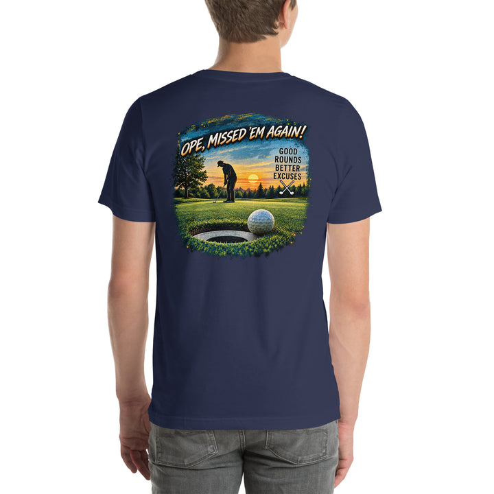 O’MEA™ Golf — Near-Miss Putt — Premium Tee, navy, back 