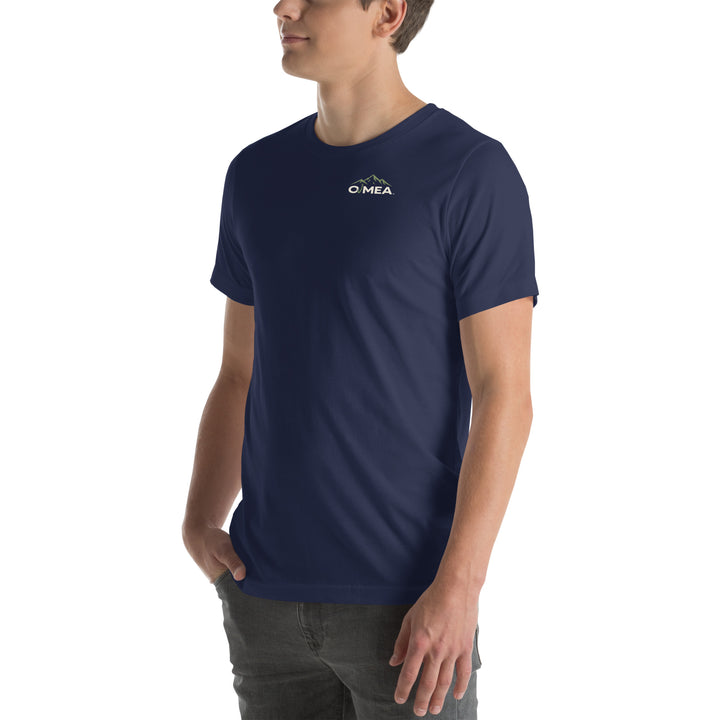 O’MEA™ Whitetail — Premium Tee, navy, left-front 