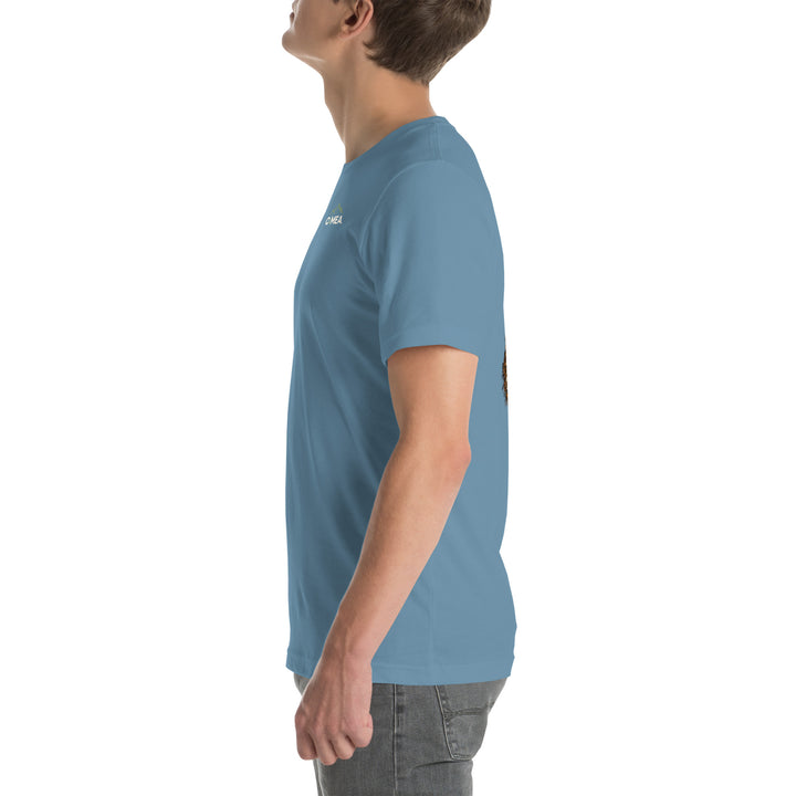 O’MEA™ Whitetail — Premium Tee, steel blue, left 