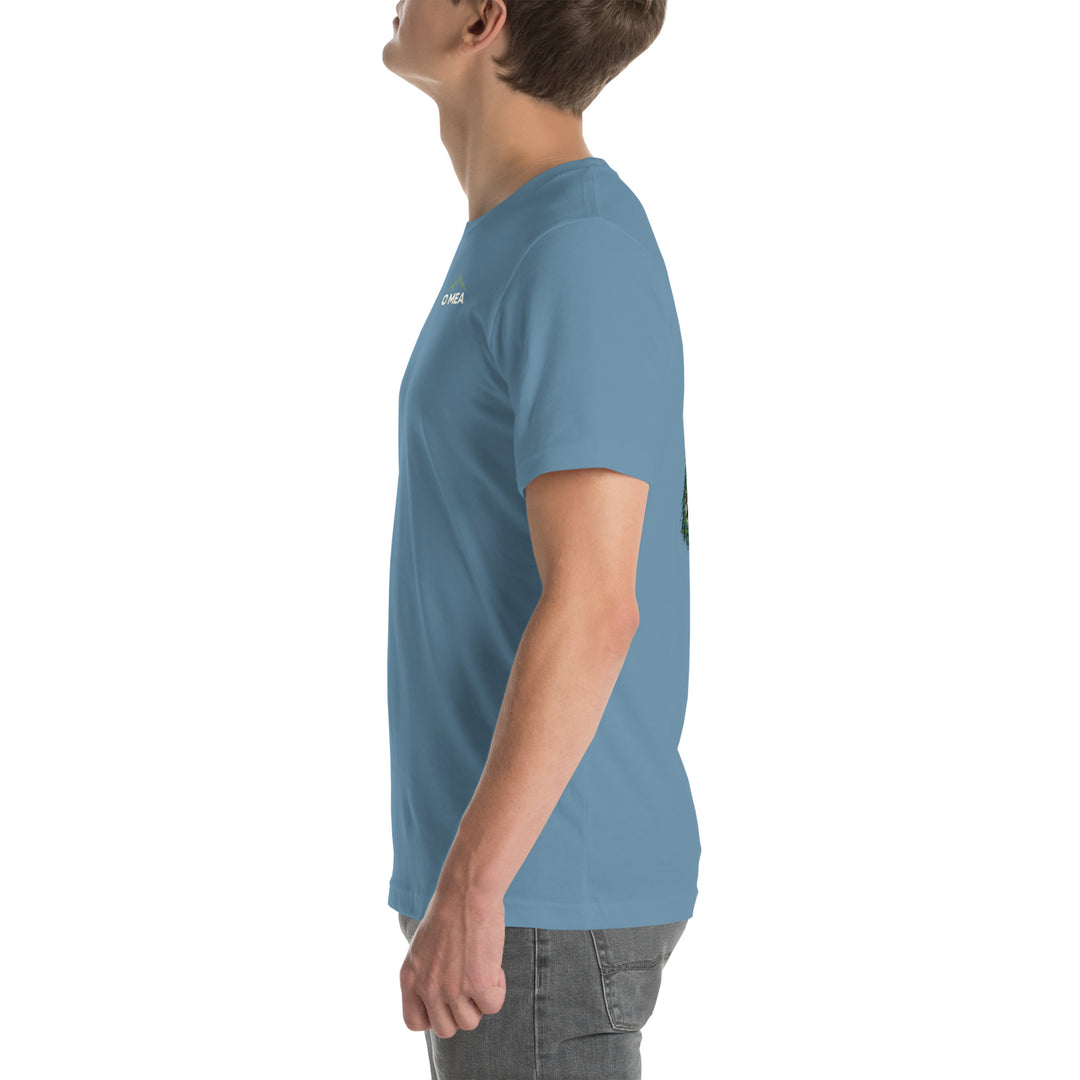 O’MEA™ Golf — Near-Miss Putt — Premium Tee, steel blue, left 