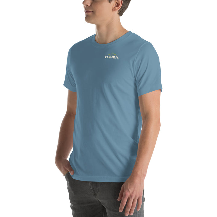 O’MEA™ Eelpout — Premium Tee, steel blue, left-front 