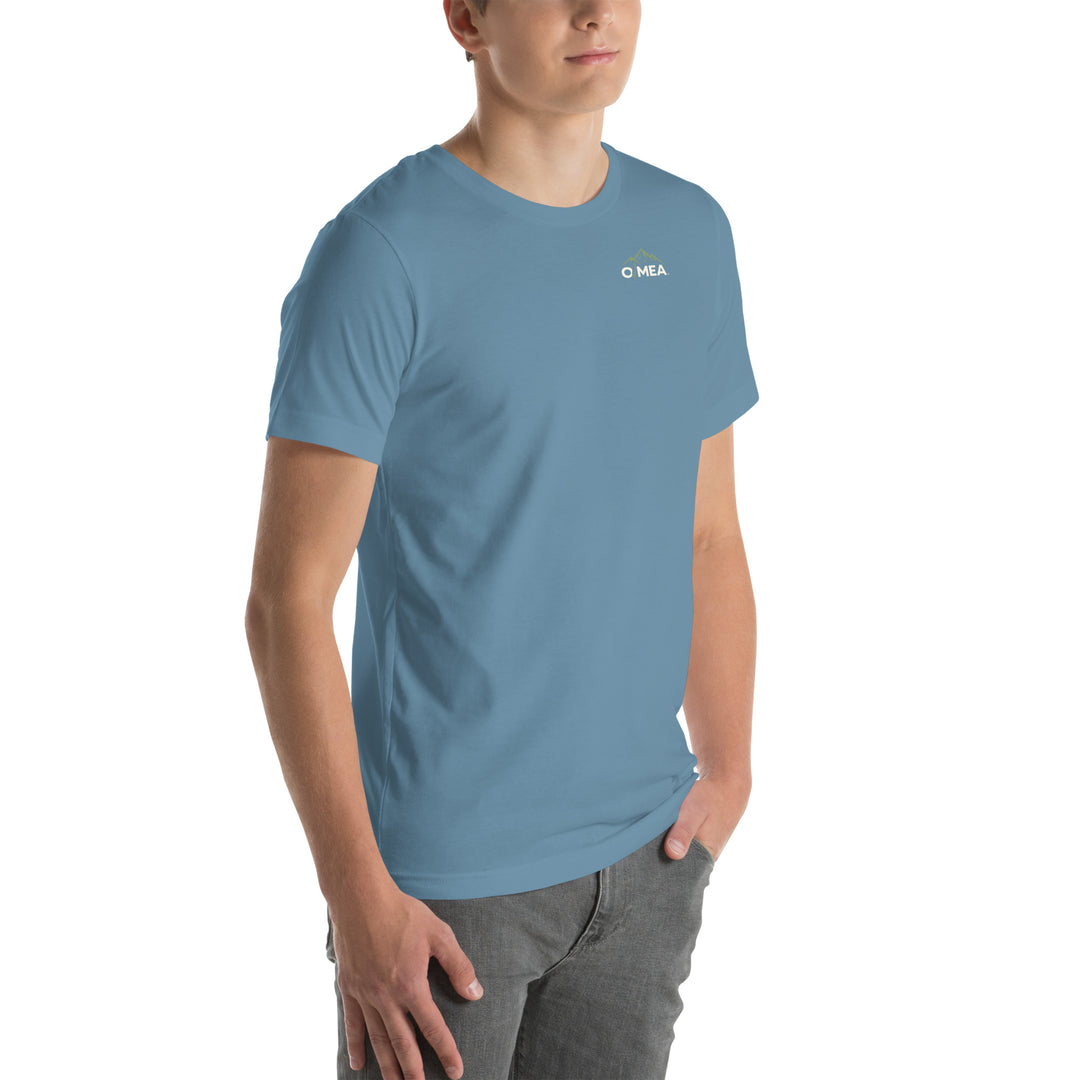 O’MEA™ Northern Pike — Premium Tee, steel blue, right-front 